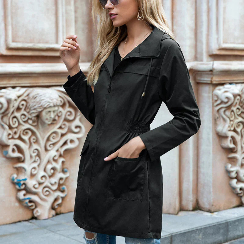 Lange Damen Outdoorjacke Modisch Wasserabweisend