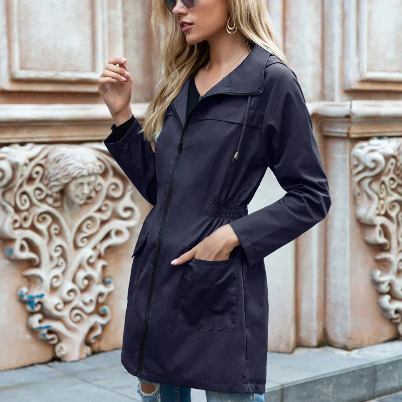 Lange Damen Outdoorjacke Modisch Wasserabweisend