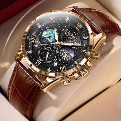 Herren Armbanduhr Edelstahl Chronograph