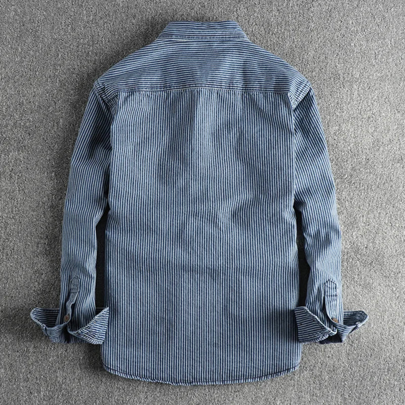 Herrenhemd Denim Vintage Classic Blau