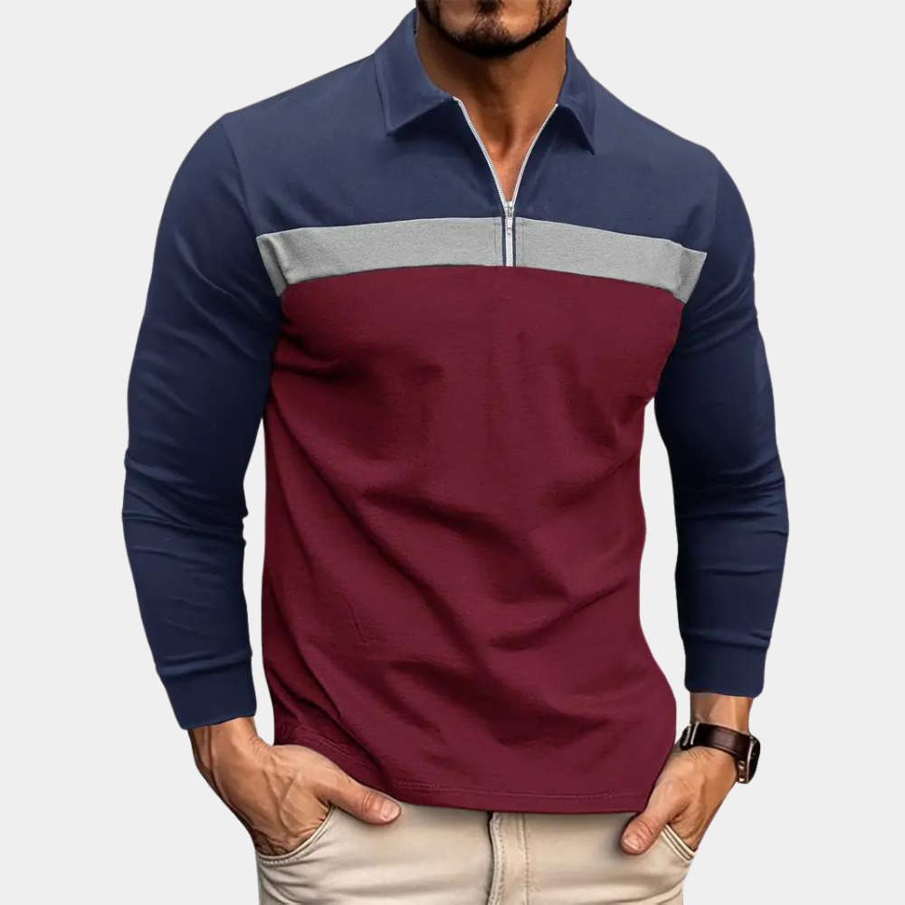 Herren Poloshirt Langarm Baumwolle Bequem - BerlinGlamour