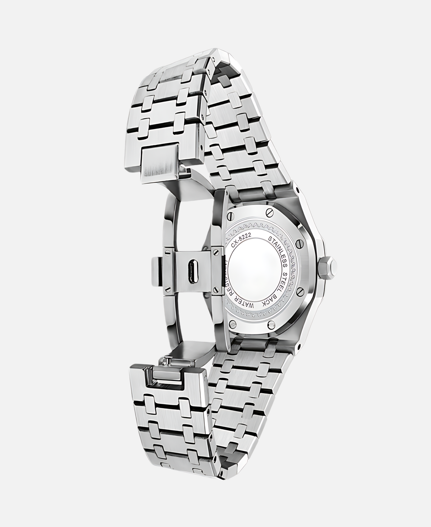 Herren Armbanduhr Edelstahl 41mm Elegant Schwarze Lederband