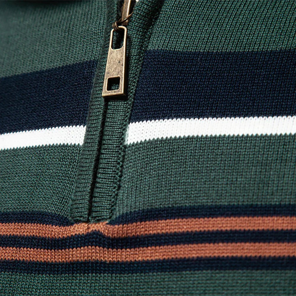 Herren Strickpullover Reißverschluss Modern Warm