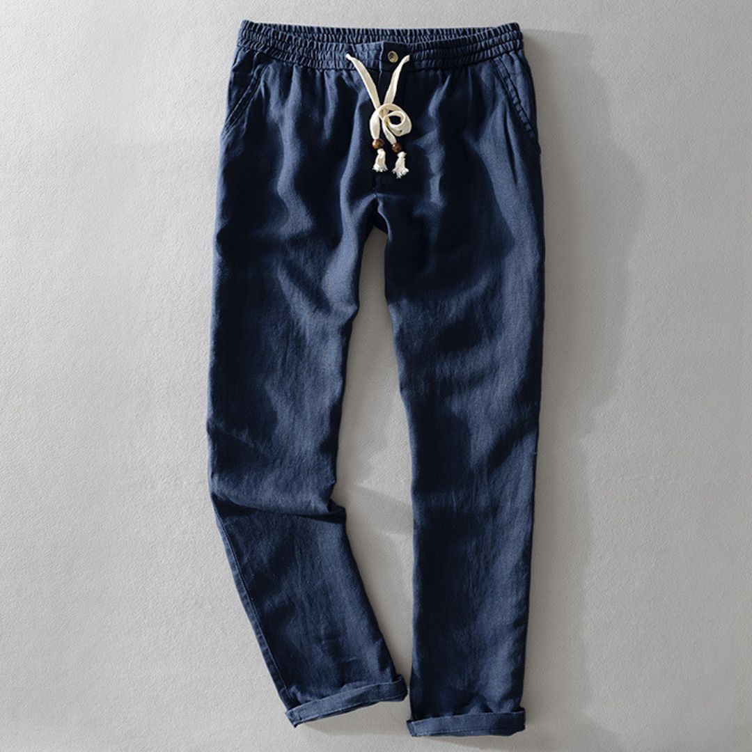 Bequeme Herrenhose Elastisch Leinen