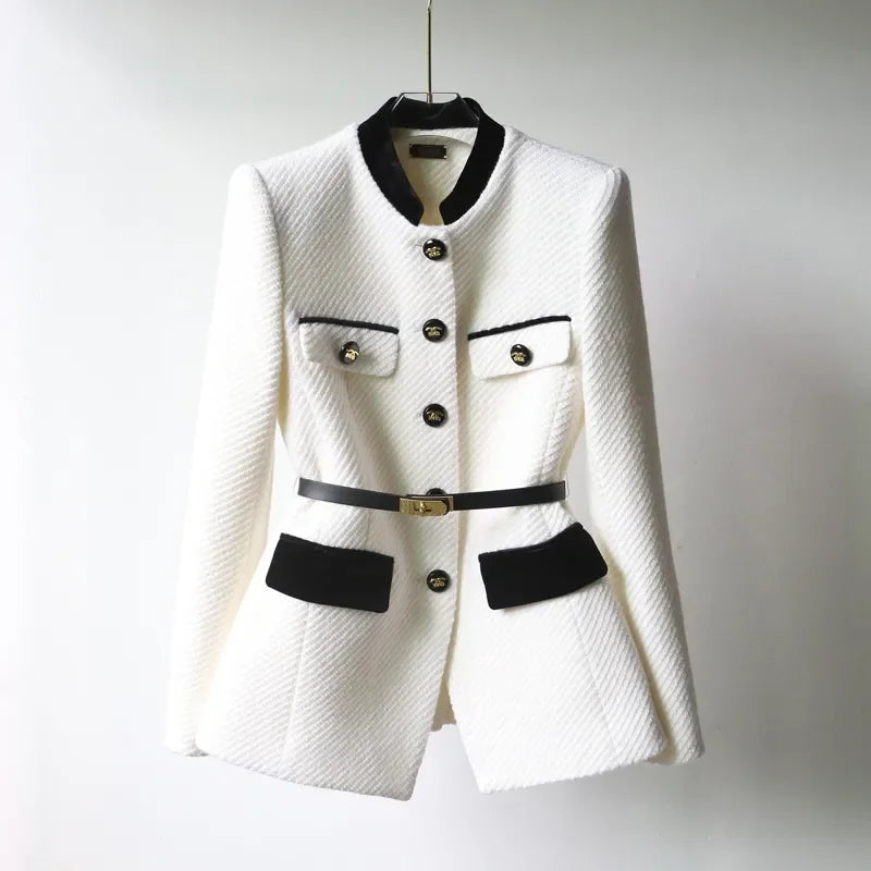 Klassischer Damen Wollmantel Elegant Lang