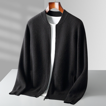 Herren Strickjacke Woll Warm Reißverschluss Hochwertig