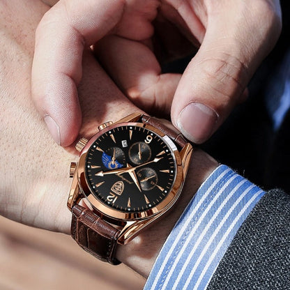 Herren Armbanduhr Edelstahl Automatik Elegant