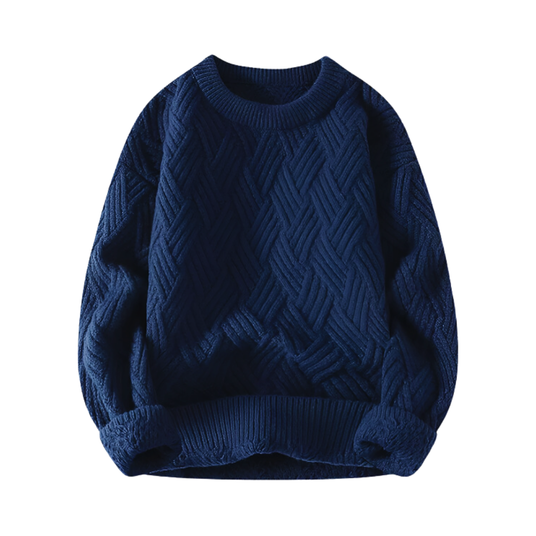 Herren Pullover Wollmischung Klassisch Warm Zopfmuster - BerlinGlamour