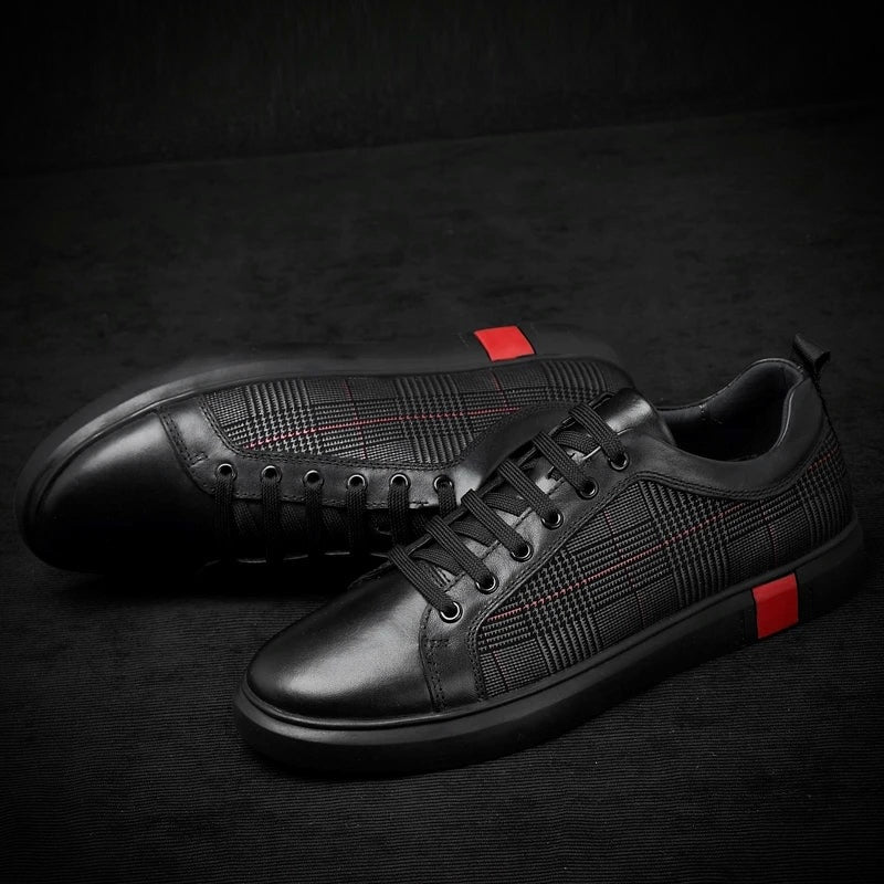 Leder Sneaker Herren Premium Qualität Schwarz - BerlinGlamour