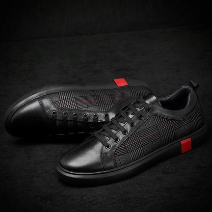 Leder Sneaker Herren Premium Qualität Schwarz - BerlinGlamour