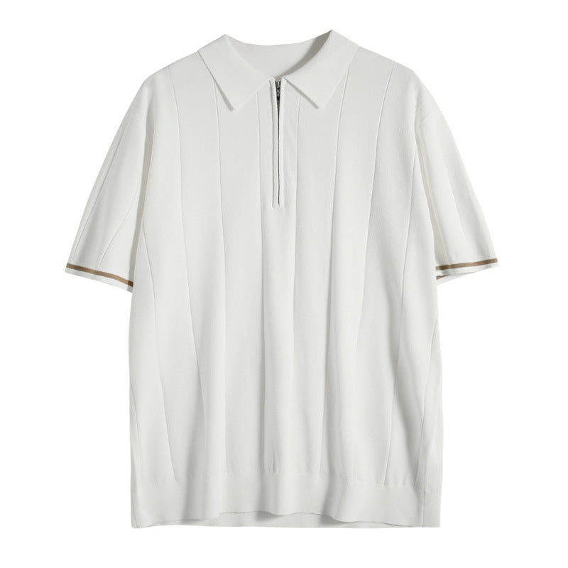 Herren Polo Reißverschluss Klassisch Modern