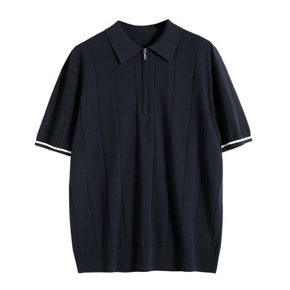 Herren Polo Reißverschluss Klassisch Modern