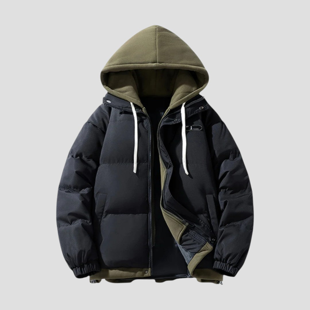 Übergroße Pufferjacke mit Kapuze für Herren 1