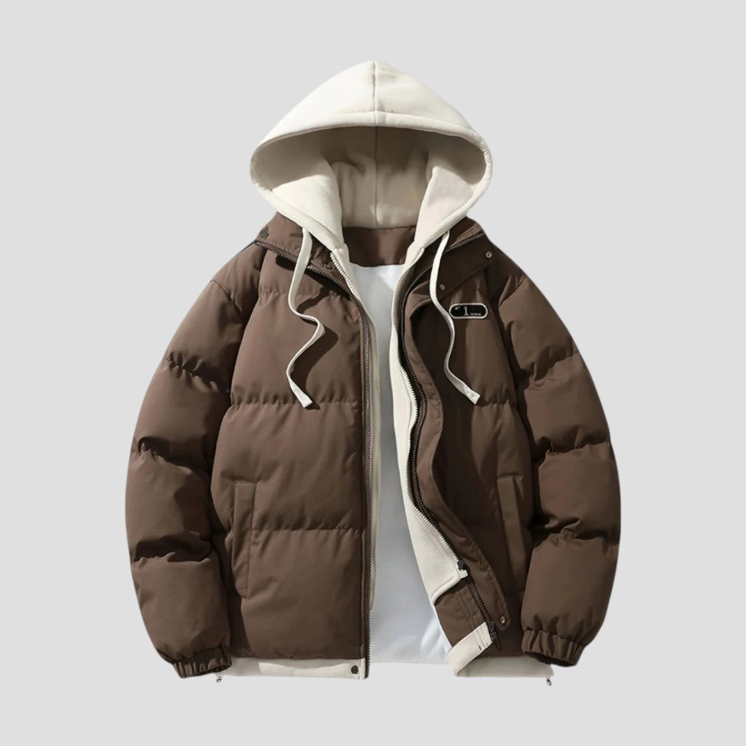 Übergroße Pufferjacke mit Kapuze für Herren 2