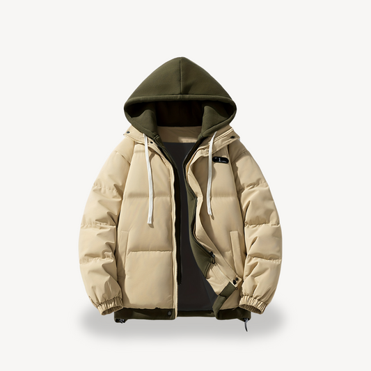 Übergroße Pufferjacke mit Kapuze für Herren | Loravelle 0