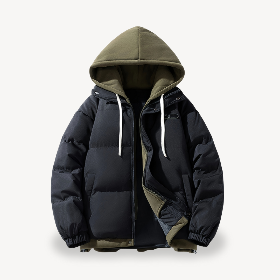 Übergroße Pufferjacke mit Kapuze für Herren | Loravelle 1