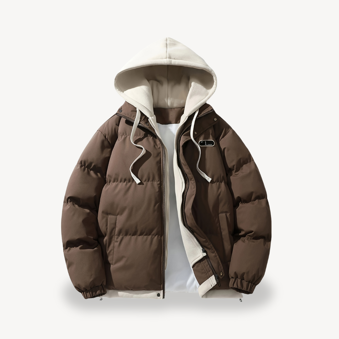 Übergroße Pufferjacke mit Kapuze für Herren | Loravelle 2
