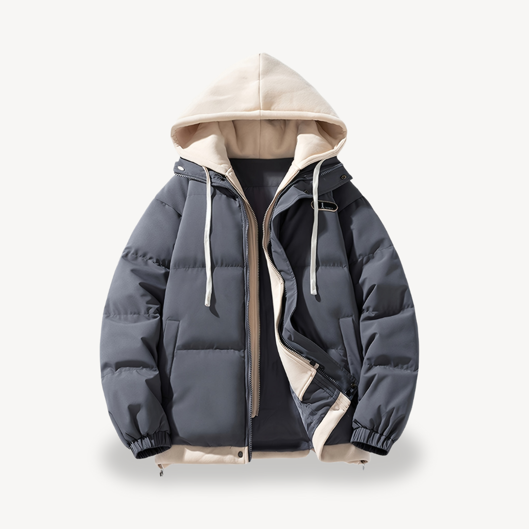 Übergroße Pufferjacke mit Kapuze für Herren | Loravelle 3