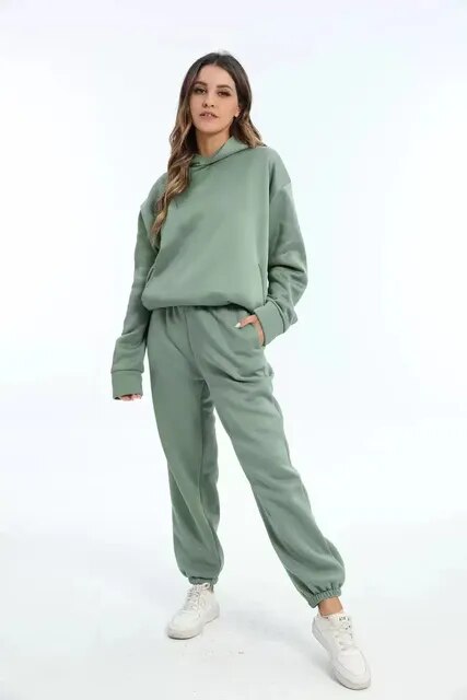 Damen Trainingsanzug Hoodie Set Übergroß Bequem
