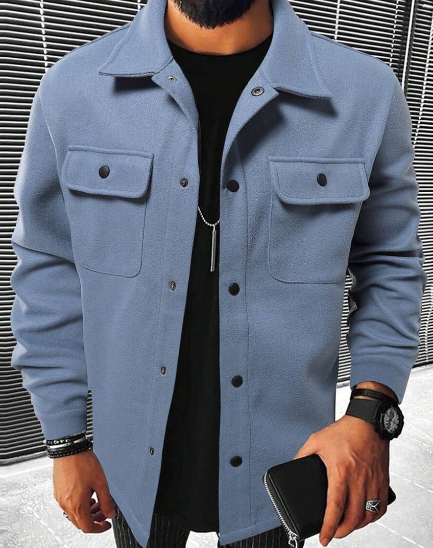 Überhemd | Button-Up | Atemtaschen | Hemdjacke | Herrenbekleidung-Hellblau-XS-Chaps Herrenmode