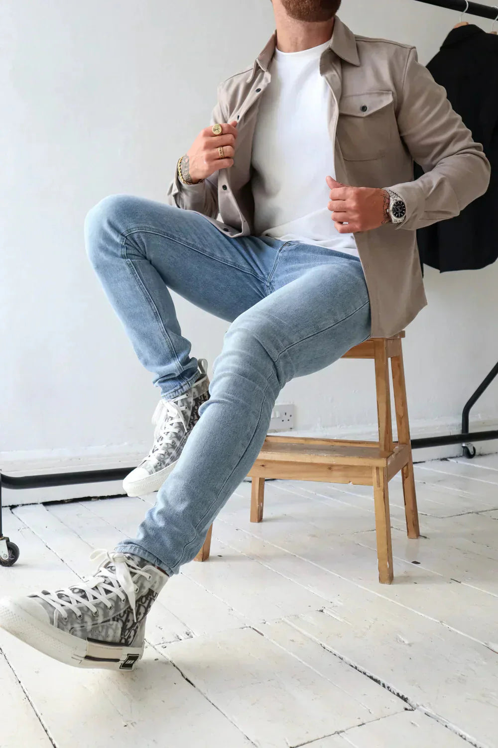 Überhemd - Button-Up - Langarm - Hemdjacke - Herrenjacke-Chaps Herrenmode