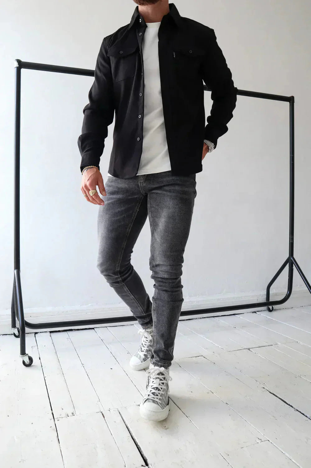 Überhemd - Button-Up - Langarm - Hemdjacke - Herrenjacke-Chaps Herrenmode