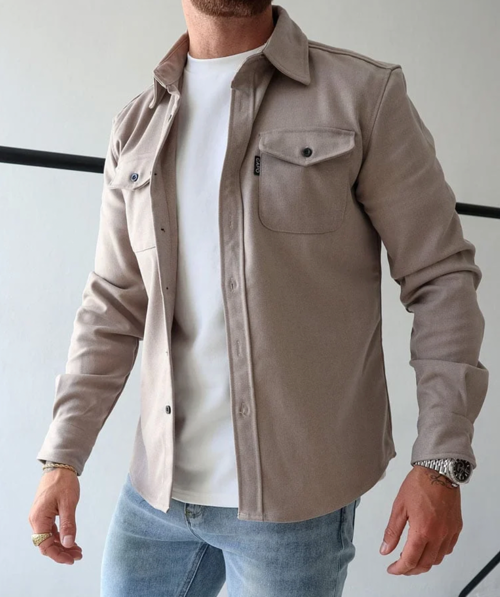Überhemd - Umlegekragen - Langarm - Button-Up Hemd - Herrenhemden-Chaps Herrenmode