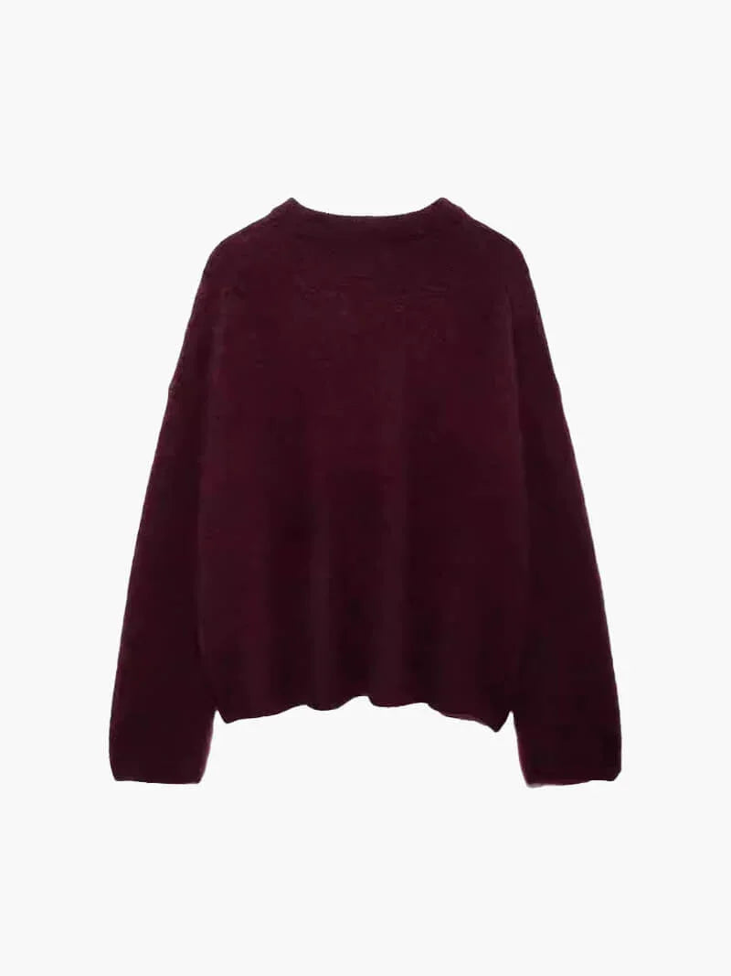 Unifarbener Strickpullover für Damen 0