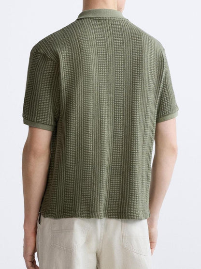Strick-Polo Reißverschluss Herren Sportlich Modern