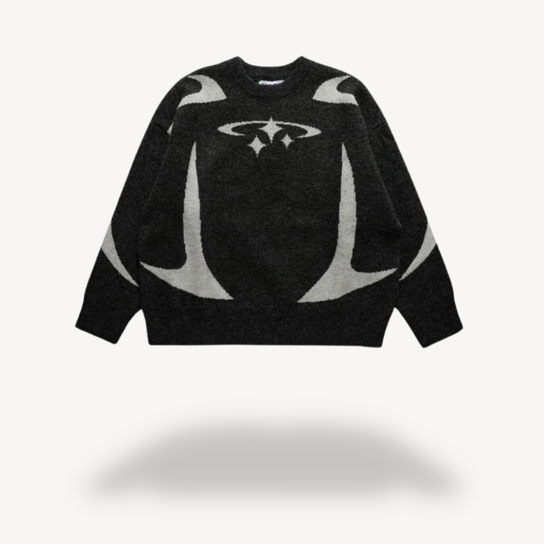 Unisex-Strickpullover mit Rundhalsausschnitt und Grafik 1