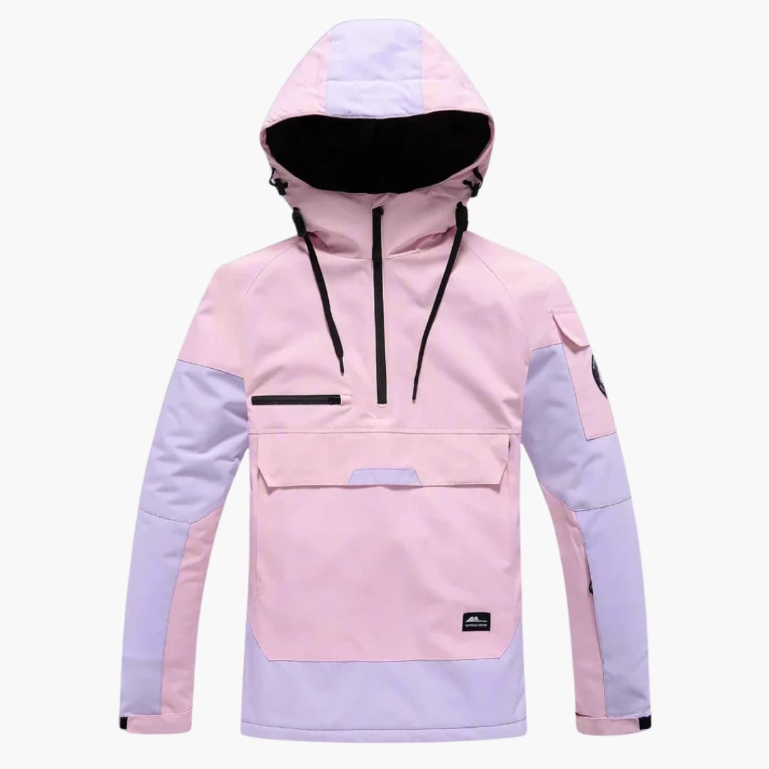 Unisex Skijacke mit verstellbarer Kapuze und Reißverschlusstaschen 0