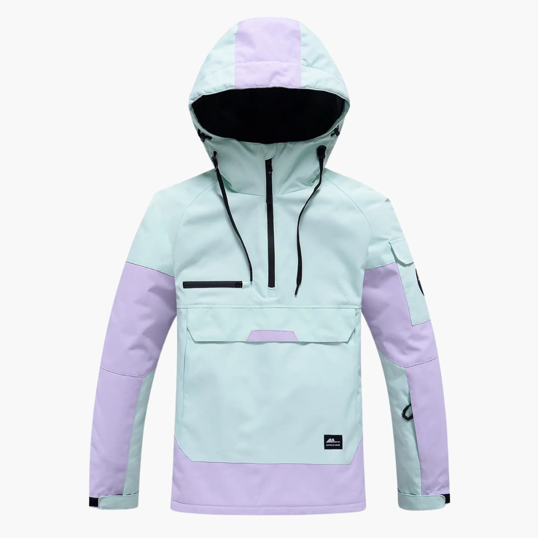 Unisex Skijacke mit verstellbarer Kapuze und Reißverschlusstaschen 1