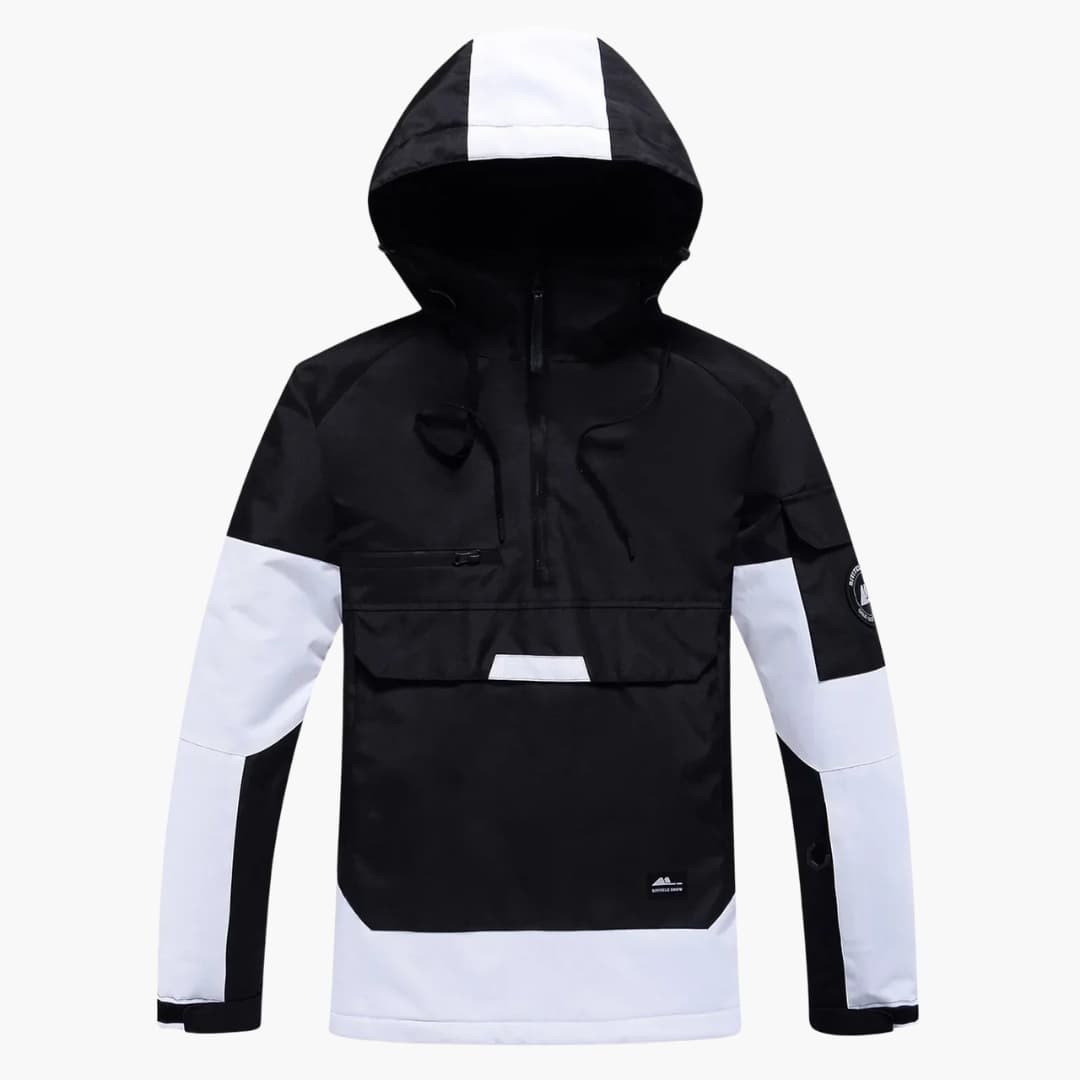 Unisex Skijacke mit verstellbarer Kapuze und Reißverschlusstaschen 4
