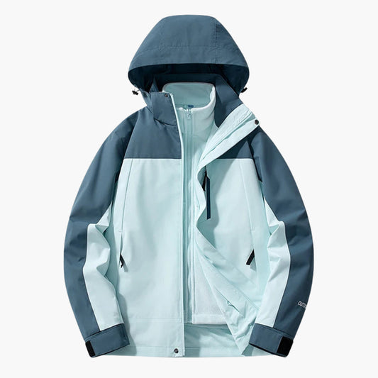 Unisex Skijacke mit verstellbarer Kapuze und praktischen Taschen 0