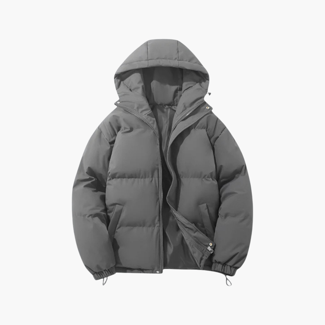 Unisex Winterjacke mit Kapuze und Reißverschluss 2