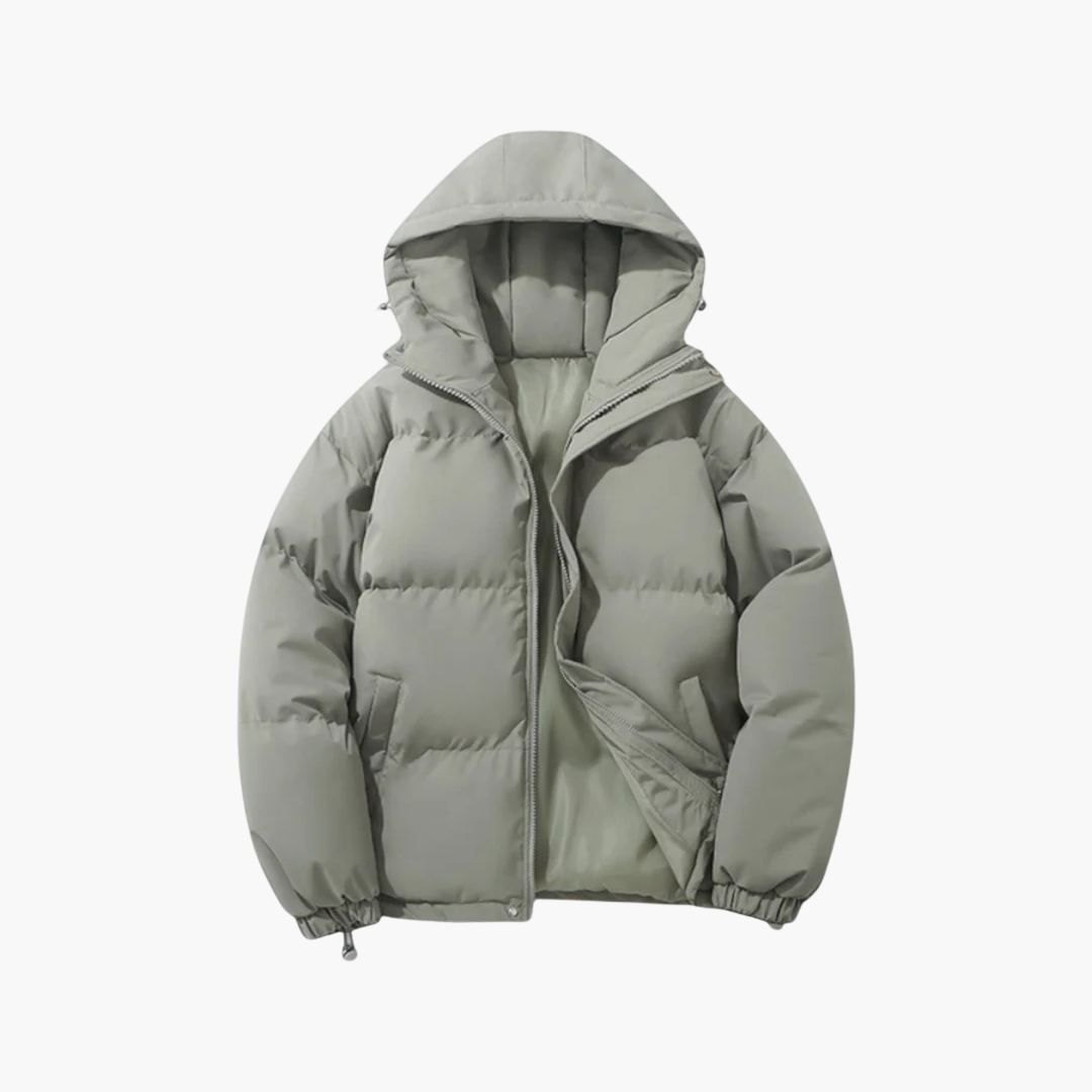 Unisex Winterjacke mit Kapuze und Reißverschluss 3