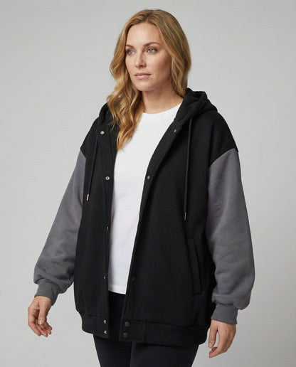 Große Kapuzenjacke Oversize mit Raglanärmeln und versteckten Taschen