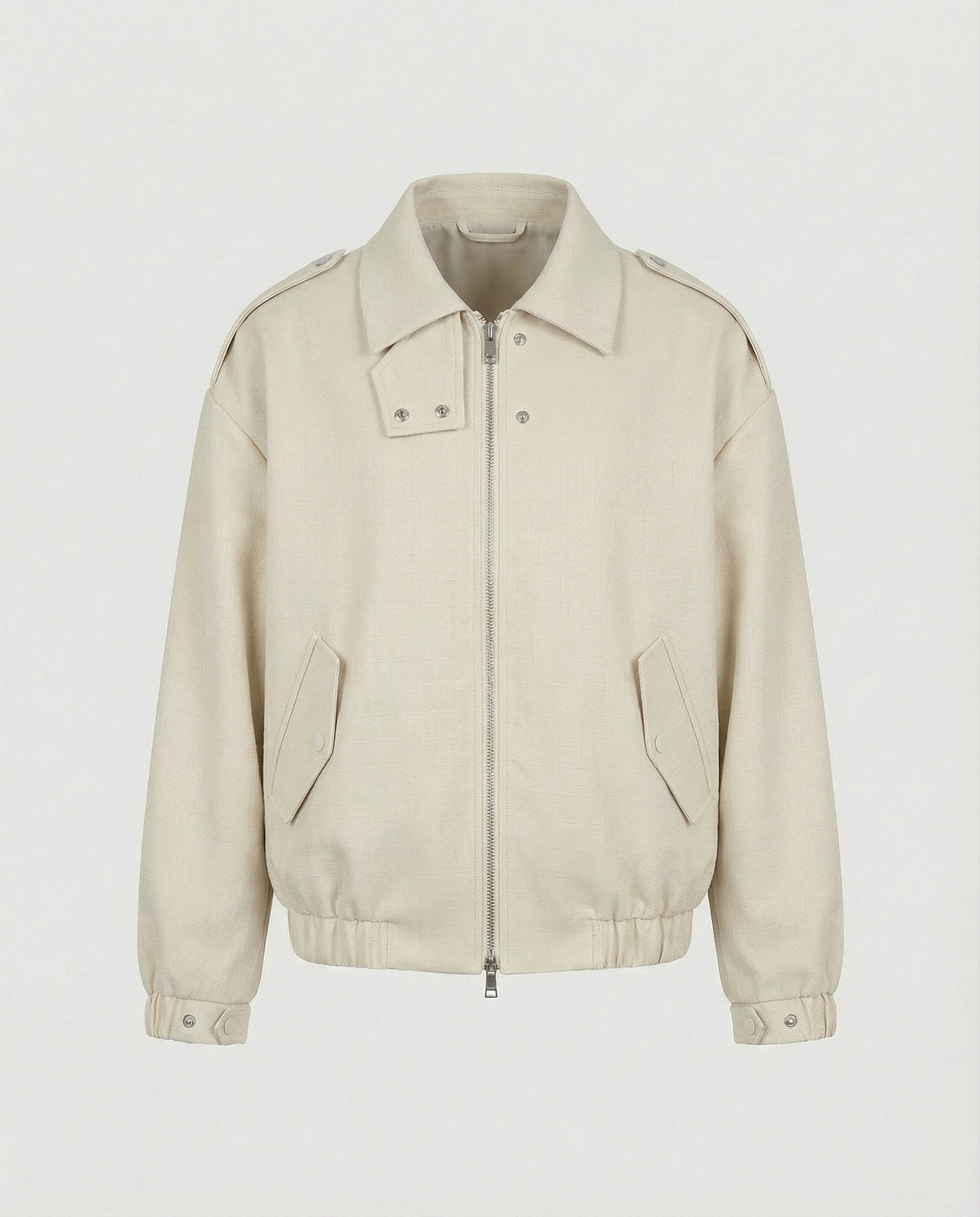 Weite Blousonjacke mit Reißverschluss und Elastiksaum Modern