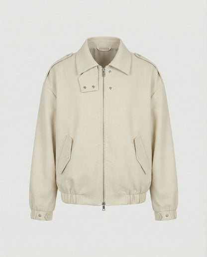 Weite Blousonjacke mit Reißverschluss und Elastiksaum Modern
