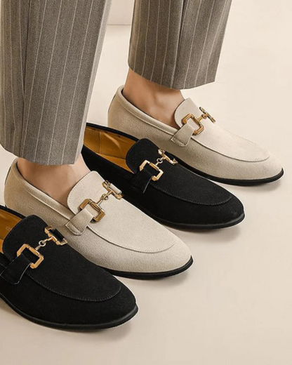 Eleganter Herren Loafer aus Wildleder Schwarz