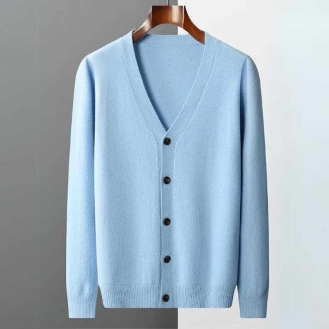 Weiche Cashmere Strickjacke V-Ausschnitt Leicht Modern