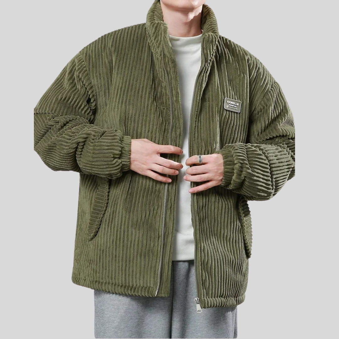 Herren Cordjacke Stilvoll Braun Modern