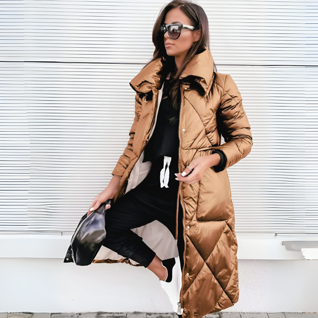 Lange gefütterte Winterparka Damen
