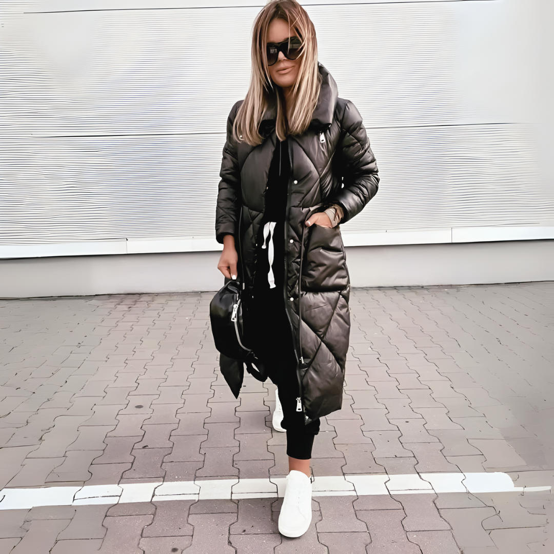Lange gefütterte Winterparka Damen