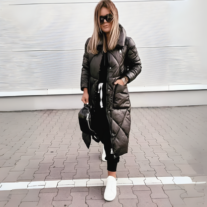 Lange gefütterte Winterparka Damen