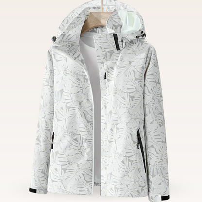 Damen Freizeitjacke Wasserabweisend Blattmuster Sportlich - BerlinGlamour