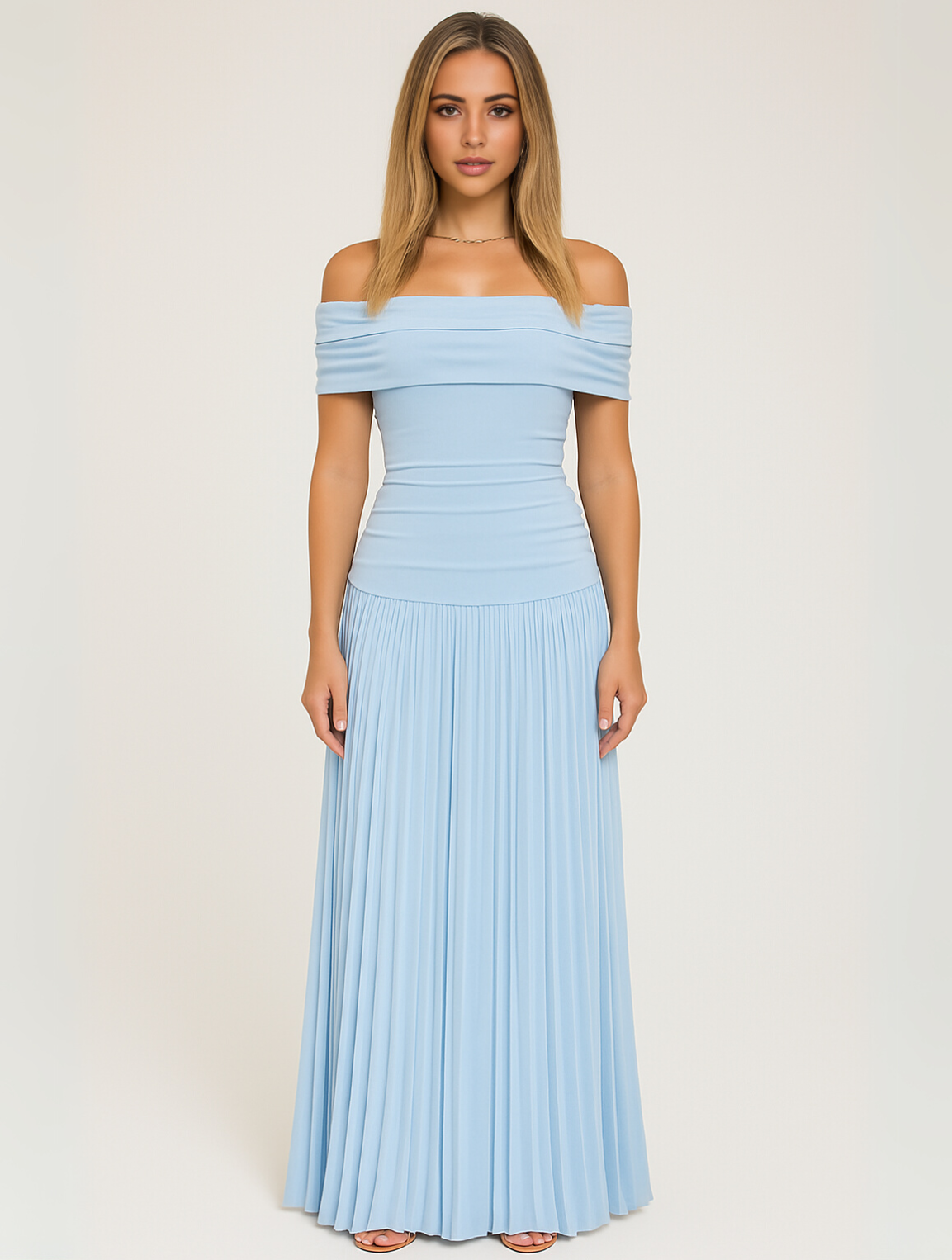 Elegantes Damen Maxi Kleid Hochzeitsgastkleid Lang