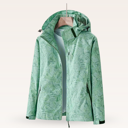 Damen Freizeitjacke Wasserabweisend Blattmuster Sportlich