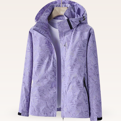 Damen Freizeitjacke Wasserabweisend Blattmuster Sportlich
