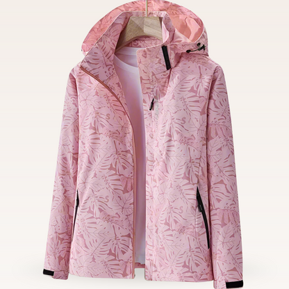 Damen Freizeitjacke Wasserabweisend Blattmuster Sportlich